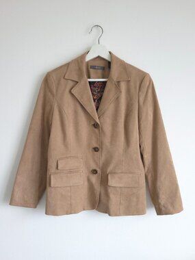 Liz Claiborne Faux Suede Blazer Jacket